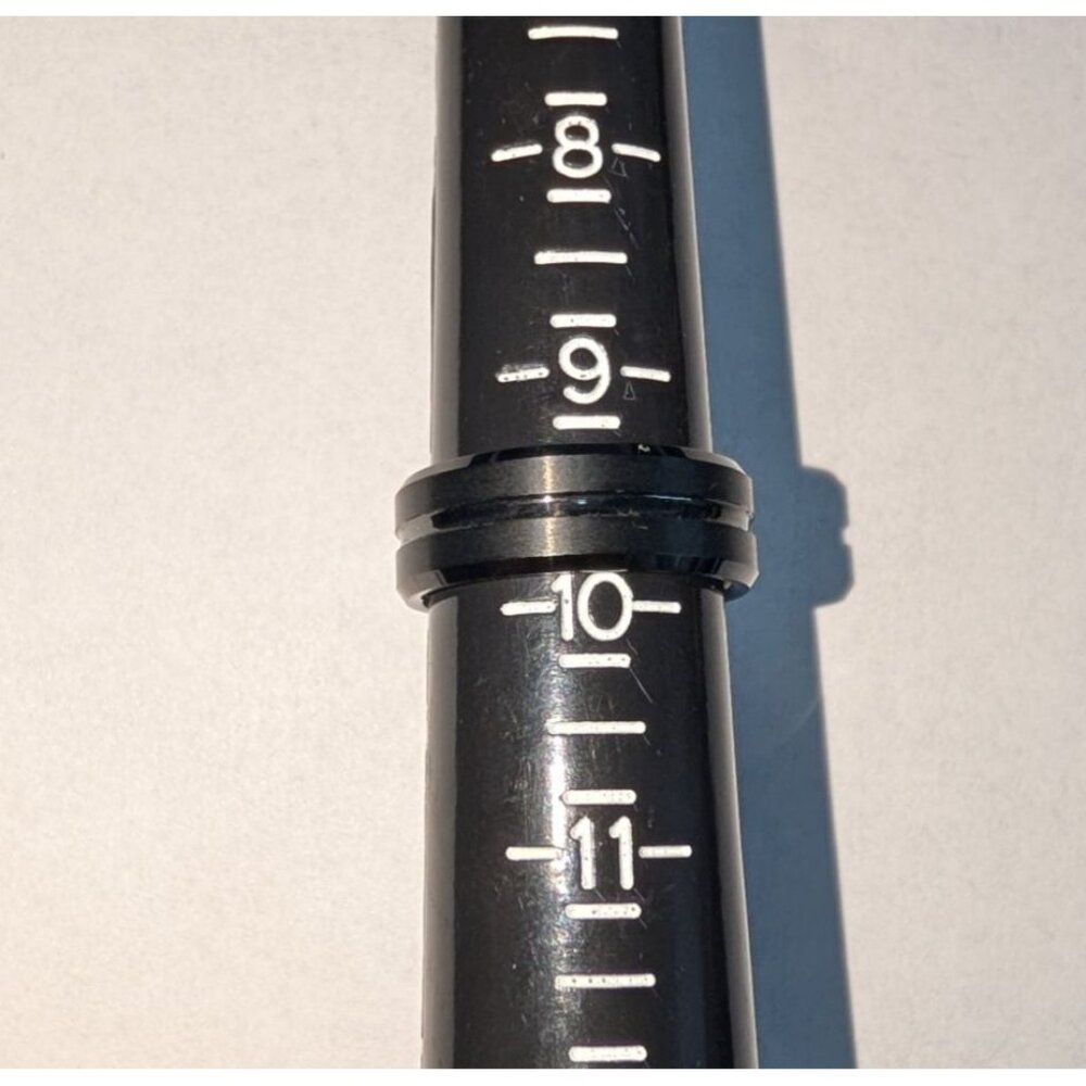 Blk Tungsten Carbide Ring Sz 9.5 Scratch Resistant Polished Edges Brushed Finish